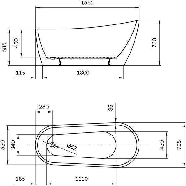 Cada Freestanding, Cersanit, Zen, ovala, alb - 4 | YEO