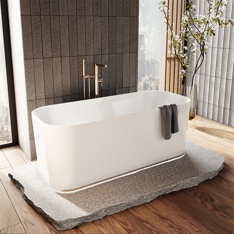 Cadă freestanding, Villeroy & Boch, Finion, cu instalație push-to-open, alb - 2 | YEO