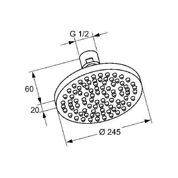 Cap de dus Kludi, A-QA, DN 15, diametru 245 mm, crom - 1 | YEO