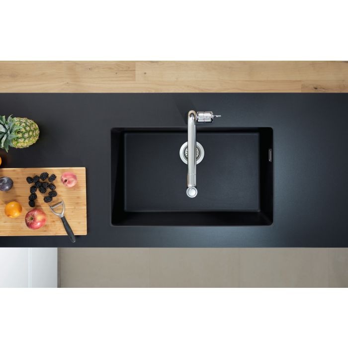 Chiuvetă bucătărie Hansgrohe S510 SilicaTec 660, cu 1 cuvă, graphite black, 43432170 - 2 | YEO