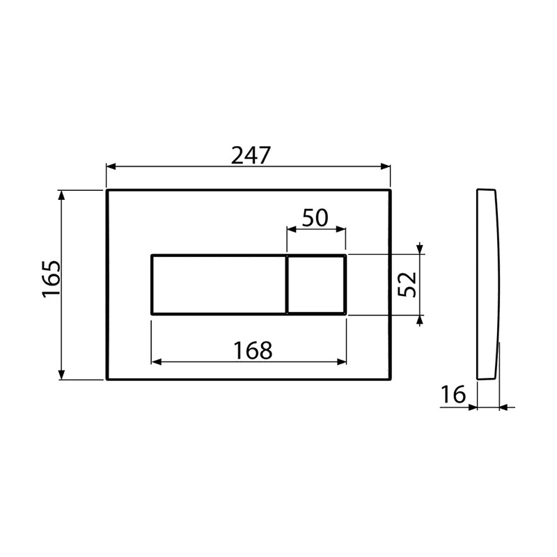 Clapeta de actionare, Alcadrain, Basic, M375, cu doua volume, auriu lucios - 1 | YEO