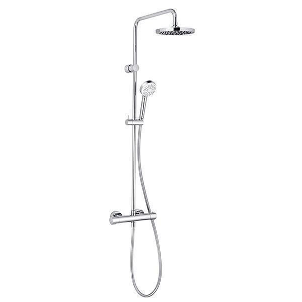 Coloana dus cu baterie si termostat, Kludi Logo Dual, crom