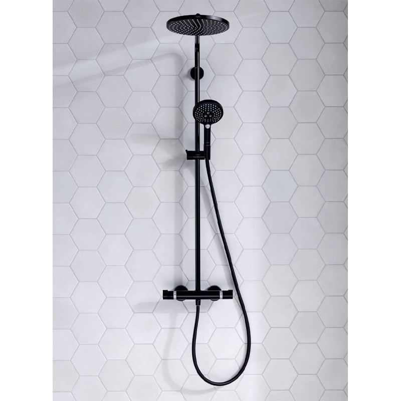 Coloana dus cu baterie termostatata Hansgrohe, Raindance Select S, cu 1 jet, negru mat - 1 | YEO
