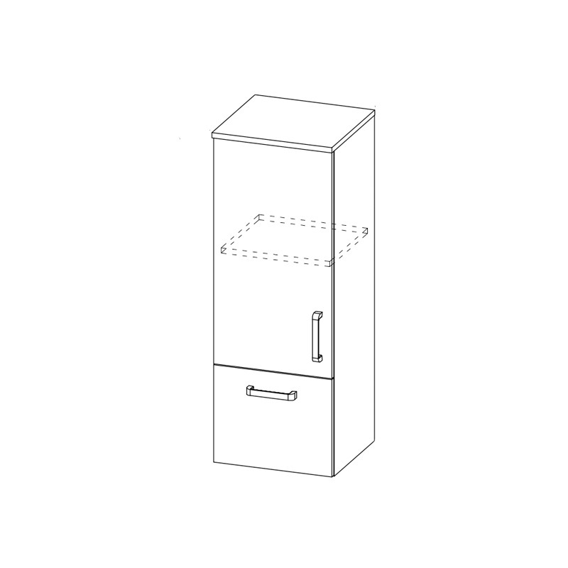 Dulap suspendat, Kolpasan, Evelin, înalțime 102 cm, gri/antracit - 2 | YEO