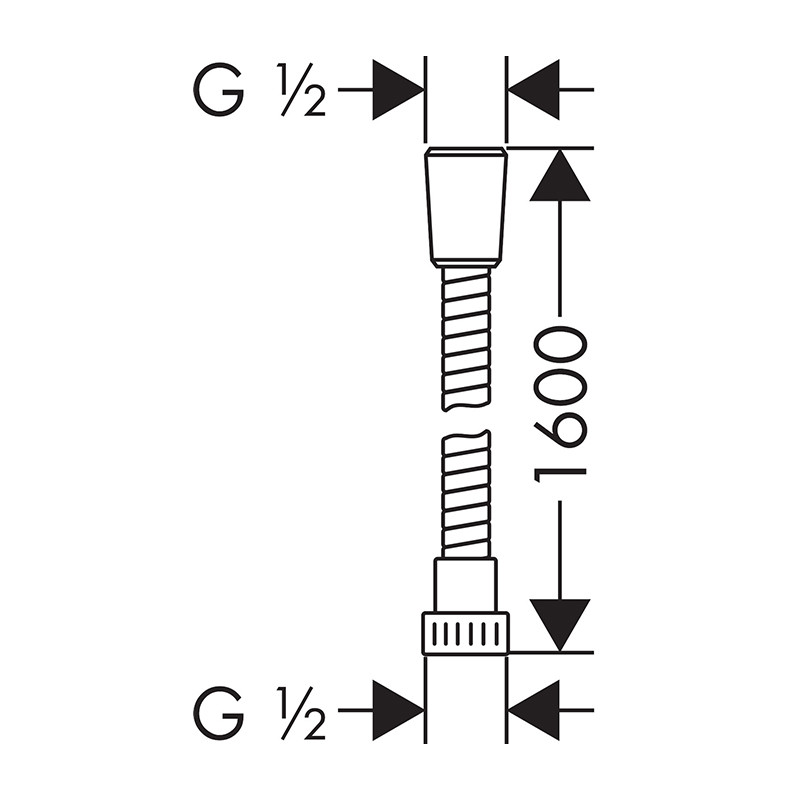 Furtun, Hansgrohe, Metaflex, 1,6 m, crom - 1 | YEO