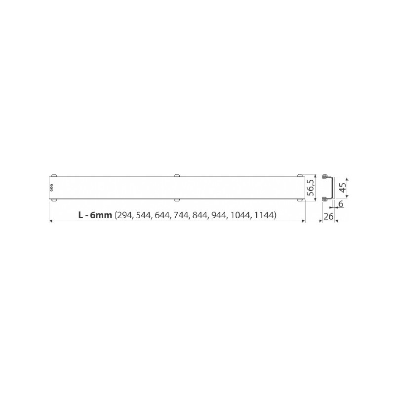 Grătar plin pentru rigolă, Alcadrain, Glass, 75 cm, sticlă-negru - 1 | YEO