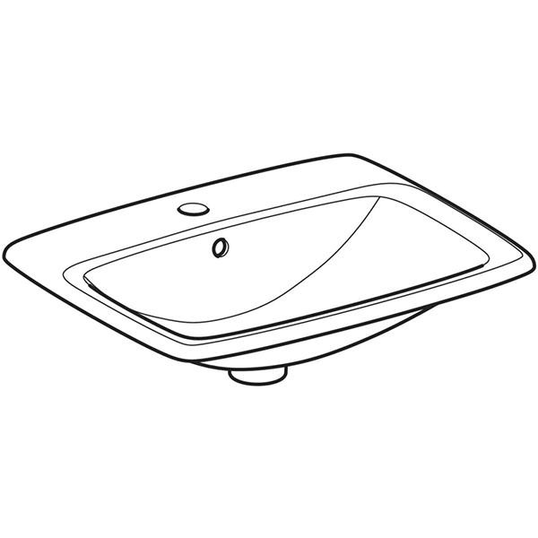 Lavoar incastrat, Geberit, Selnova Square, 55 cm, alb - 2 | YEO
