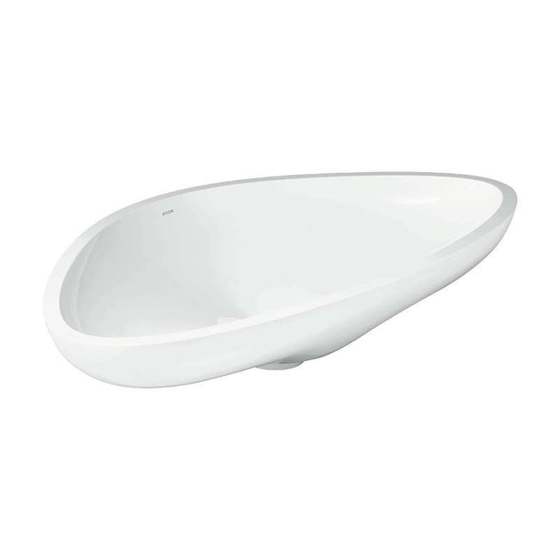 Lavoar pe blat, Axor, Massaud, asimetric, 80 x 45 cm, alb, 42300000