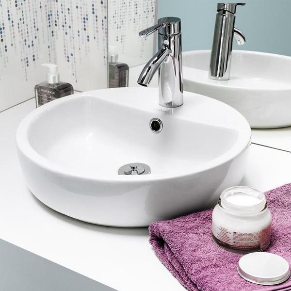 Lavoar pe blat Cersanit, Caspia, 44 cm, alb - 3 | YEO