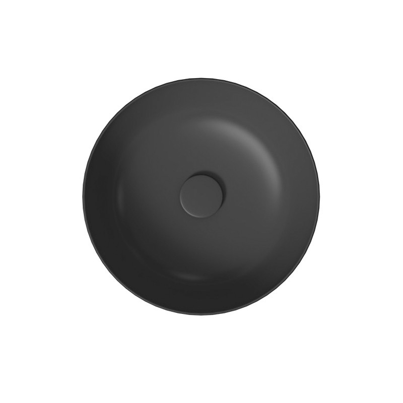Lavoar pe blat, Cersanit, Larga, rotund, 40 cm, antracit mat - 1 | YEO
