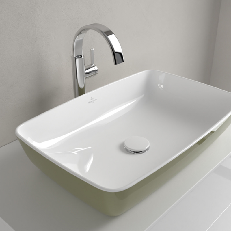 Lavoar pe blat, Villeroy & Boch, Artis, dreptunghiular, 58 x 38,5 cm, sage green - 3 | YEO