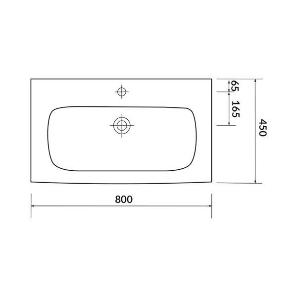 Lavoar pentru mobilier, Cersanit, Moduo, 80 cm, alb - 4 | YEO
