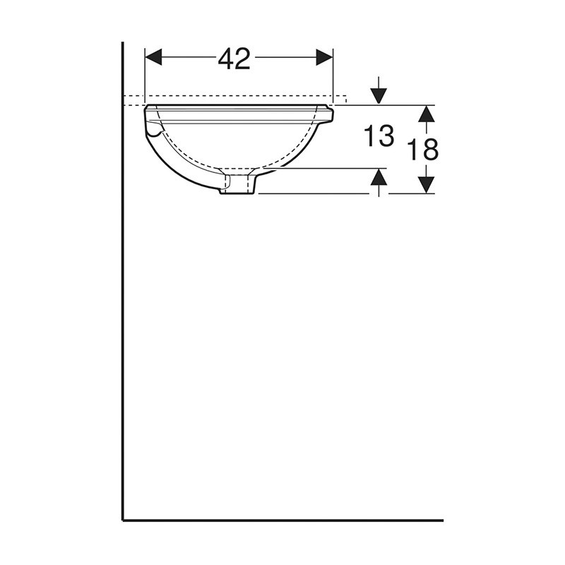 Lavoar sub blat, Geberit, VariForm, oval, 49,5 cm, alb - 4 | YEO