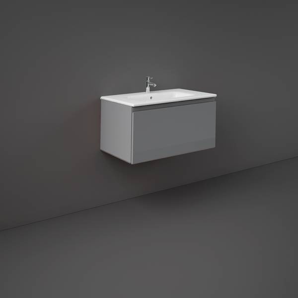 Mobilier pentru lavoar Rak, Joy-Uno 80 cm, suspendat, 1 sertar, gri