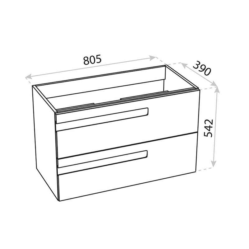 Mobilier pentru lavoar Spectrum, Flamengo, mânere decupate, 80 cm, alb - 3 | YEO