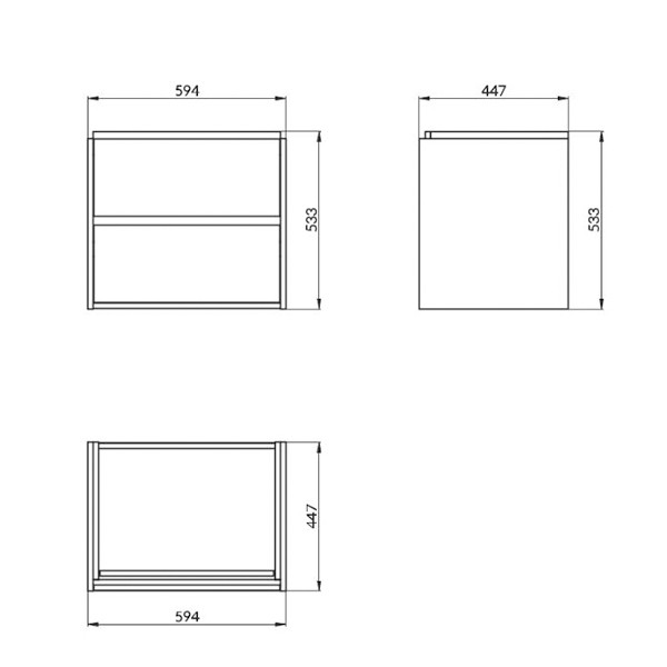 Mobilier suspendat Cersanit, Crea, 60 cm, stejar - 1 | YEO