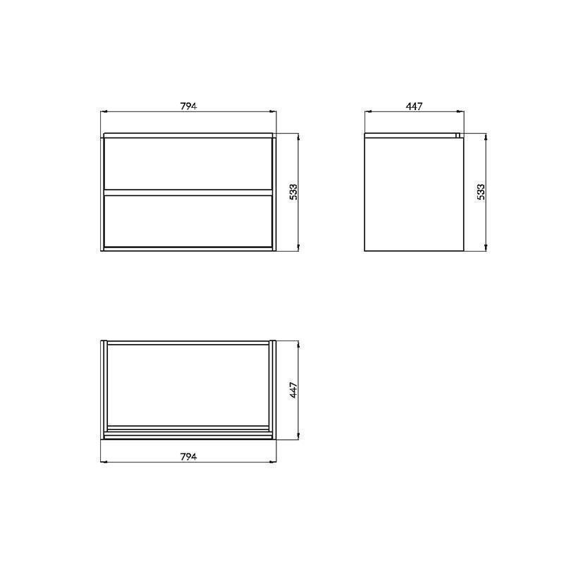 Mobilier suspendat Cersanit, Crea, 80 cm, gri - 1 | YEO