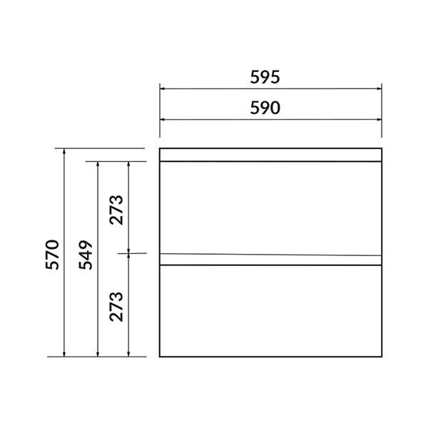 Mobilier suspendat Cersanit, Moduo, pentru lavoar incastrabil, 60 cm, gri - 2 | YEO