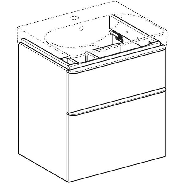 Mobilier suspendat Geberit, Smyle Square, pentru lavoar de 60 cm, alb - 1 | YEO