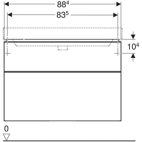 Mobilier suspendat Geberit, Smyle Square, pentru lavoar de 90 cm, alb - 3 | YEO