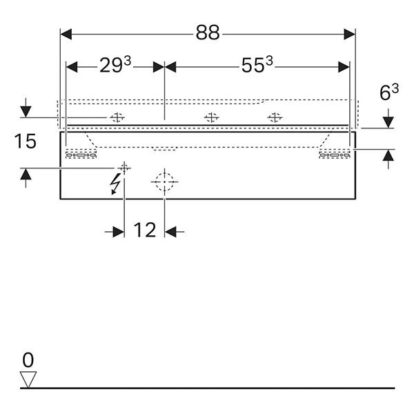 Mobilier suspendat, Geberit, Xeno2, pentru lavoar, cu sertar, greige - 1 | YEO