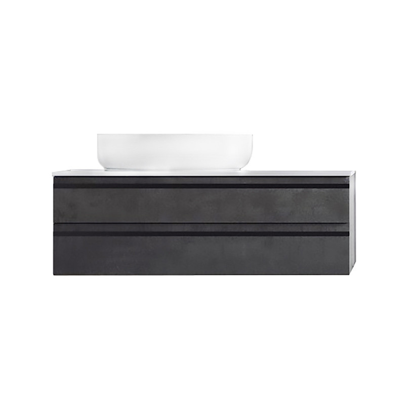 Mobilier suspendat, Kolpasan, Alexis, pentru lavoar pe blat 100 cm, Dark Concrete - 1 | YEO