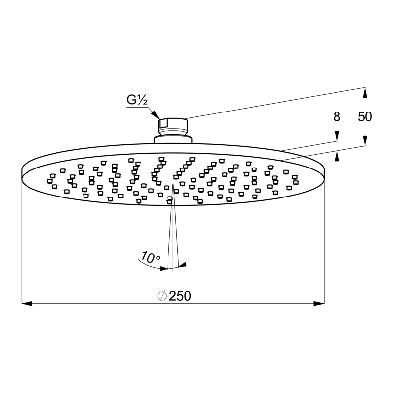 Pălărie de duș, Kludi, A-QA, 25 cm, alb mat, 6432587-00 - 1 | YEO