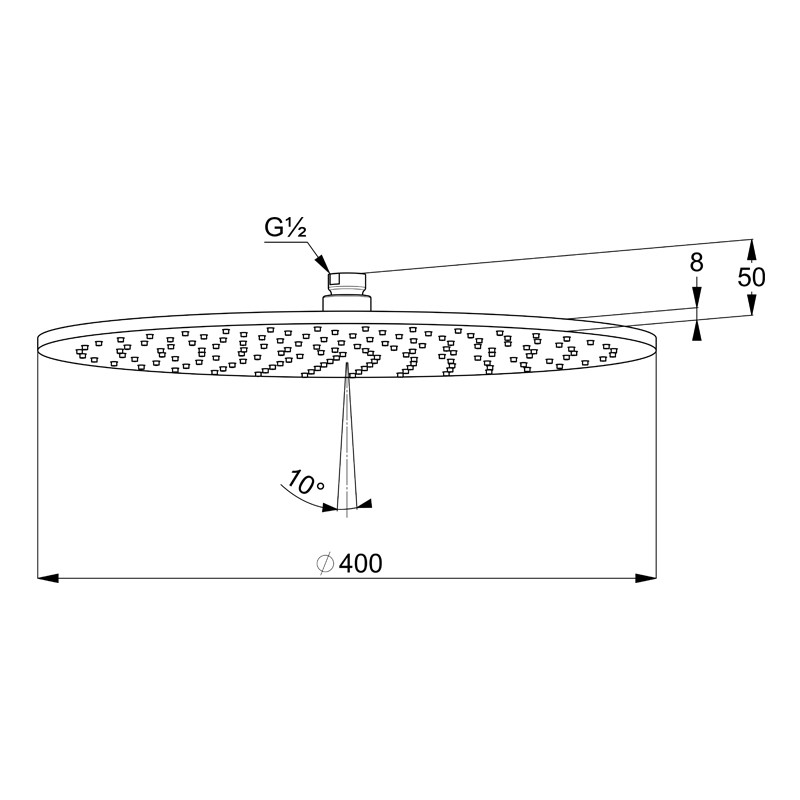 Pălărie de duș, Kludi, A-QA, 40 cm, negru - crom, 6434087-00 - 1 | YEO