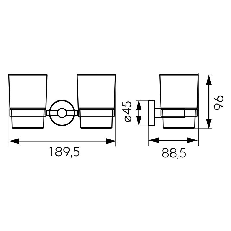 Portpahar dublu, Ferro, Mephisto, crom - 1 | YEO