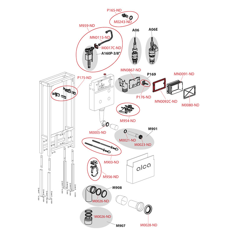 Rezervor WC incastrat, Alcadrain, Solomodul, pentru instalari uscate in gips-carton, cu sustinere proprie, destinat persoanelor cu mobilitate redusa - 2 | YEO