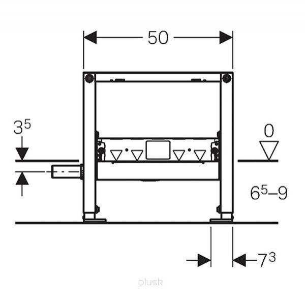 Rigola pentru dus, Geberit, Duofix, H50 cm cu scurgere in perete Ø40mm - 1 | YEO