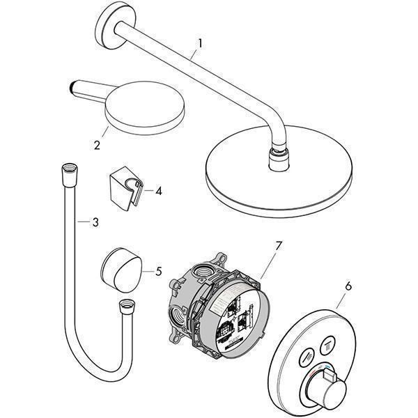Set de dus Hansgrohe, Raindance Select S, cu baterie termostatata ShowerSelect S, crom - 2 | YEO