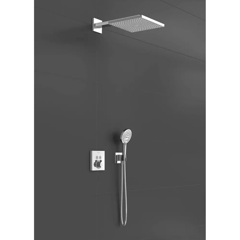 Set duș încastrat Hansgrohe, RainDance E, cu baterie termostatată, 1 jet, crom - 1 | YEO