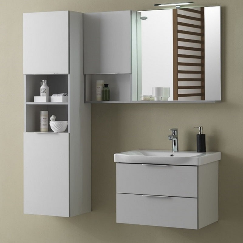 Set mobilier cu lavoar Kolpasan, Lana 65 cm, gri mat - 3 | YEO