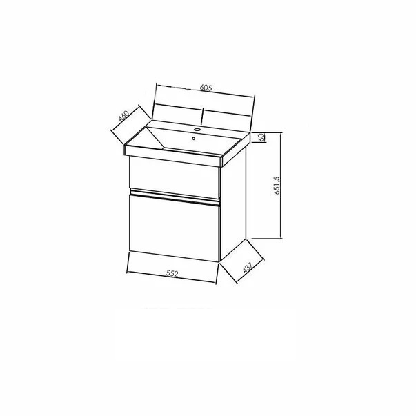 Set mobilier cu lavoar Kolpasan, Oxana 60 cm, alb - 2 | YEO