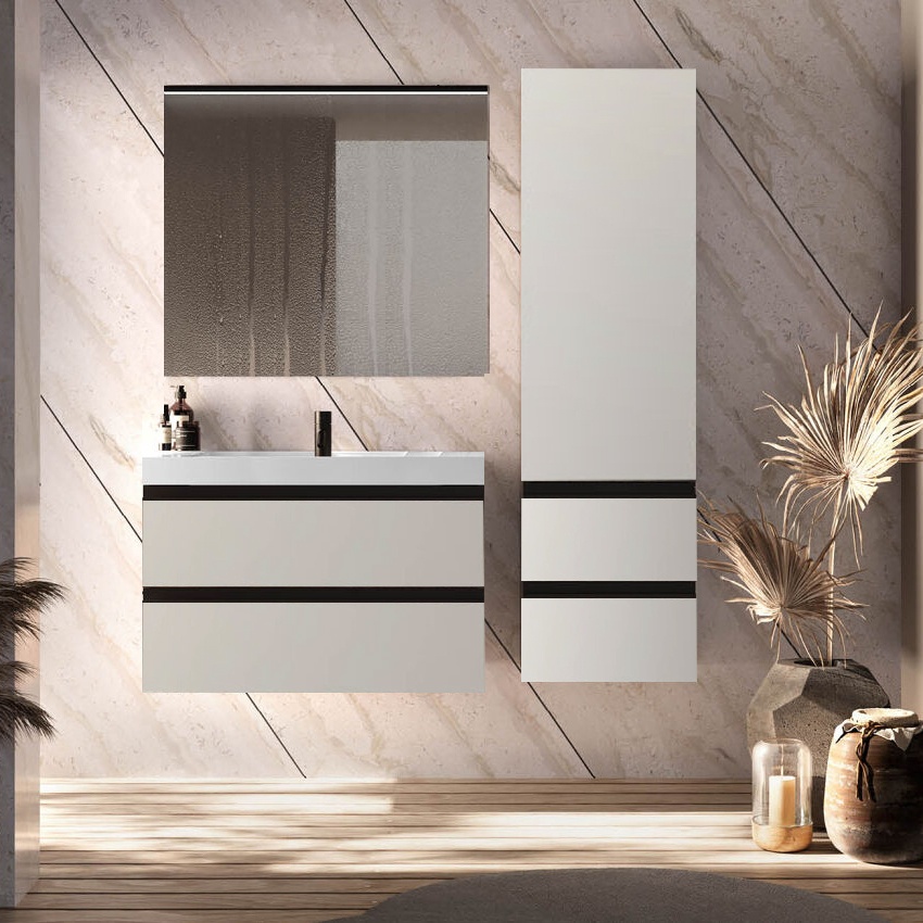 Set mobilier suspendat cu lavoar Kolpasan, Harmony 90, cu 2 sertare, light grey - 1 | YEO