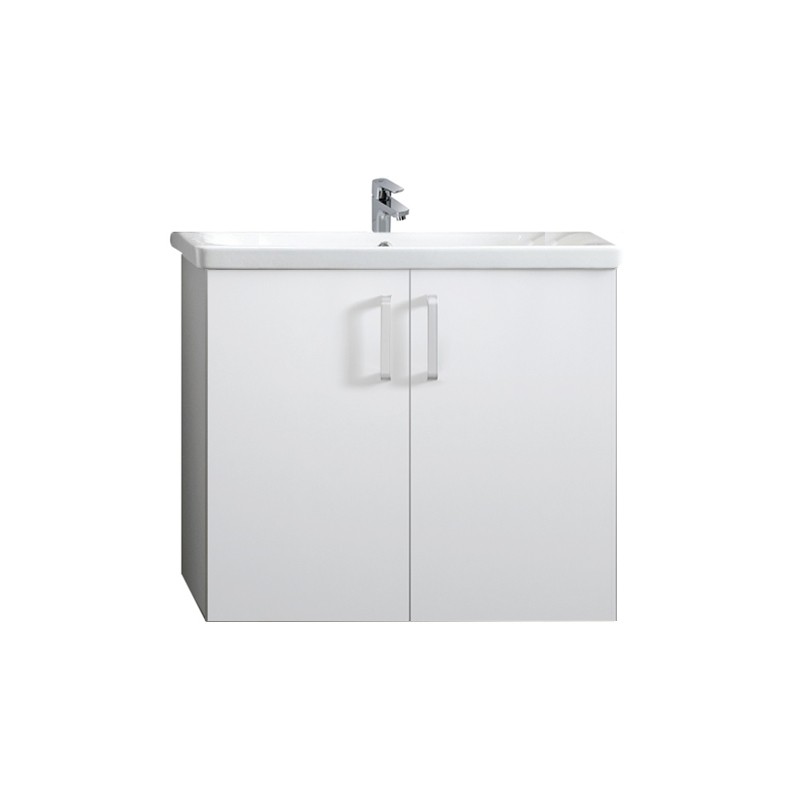 Set mobilier suspendat și lavoar, Kolpasan, Evelin, 80 cm, alb