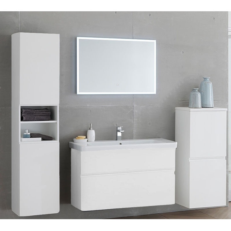 Set mobilier suspendat si lavoar Kolpasan, Oxana, 80 cm, alb - 1 | YEO