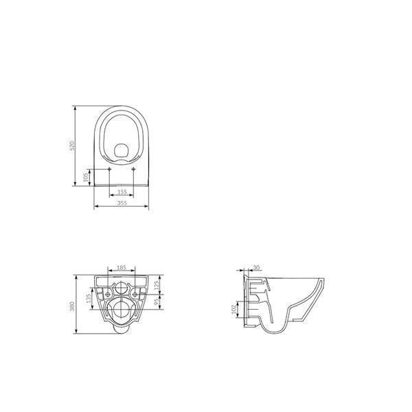 Set vas WC, Cersanit, Crea, oval, suspendat cu capac Soft-Close si Easy Off inclus - 2 | YEO