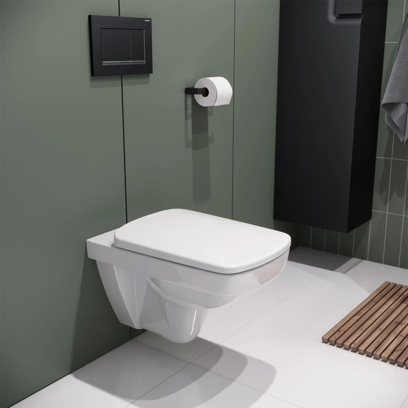 Set vas wc suspendat, Geberit, Selnova Square, rimfree, cu capac soft close și quick release, alb - 2 | YEO