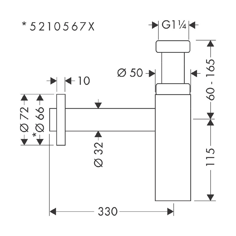 Sifon de lavoar, Hansgrohe, alb mat - 1 | YEO