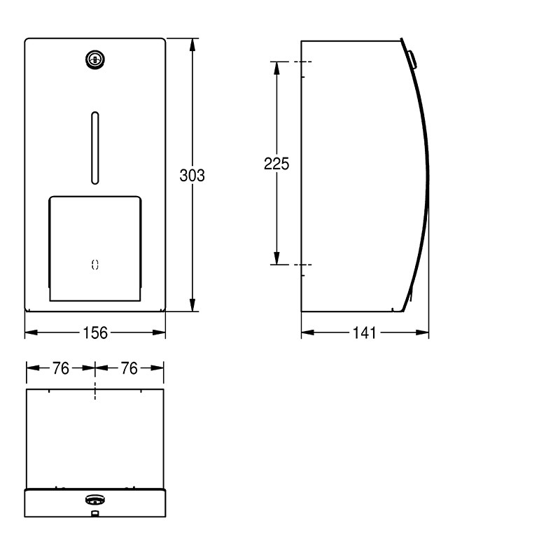 Suport pentru 2 role de hârtie igienică, KWC, Stratos, cu sistem de blocare, inox - 1 | YEO