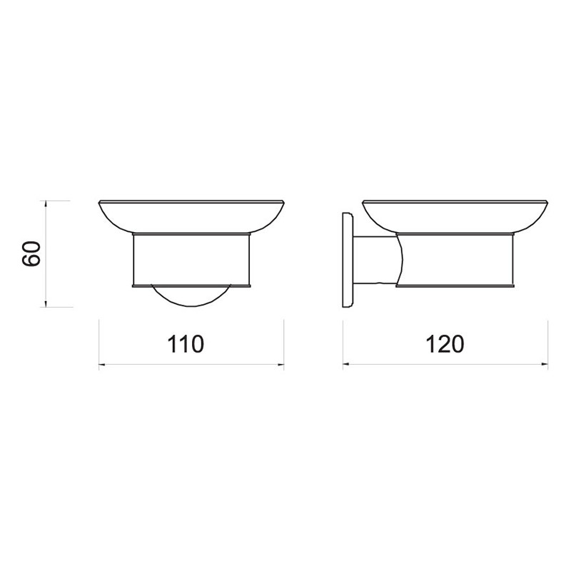 Suport sapun, Ferro, Smile, din sticla, crom - 1 | YEO