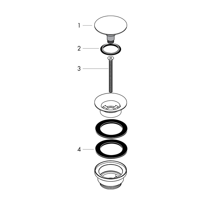 Ventil click-clack, Hansgrohe, cu preaplin, crom - 1 | YEO