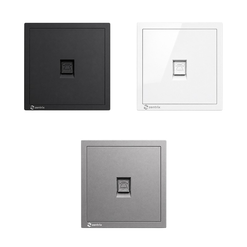 Priza telefon 80 x 80 mm GRI