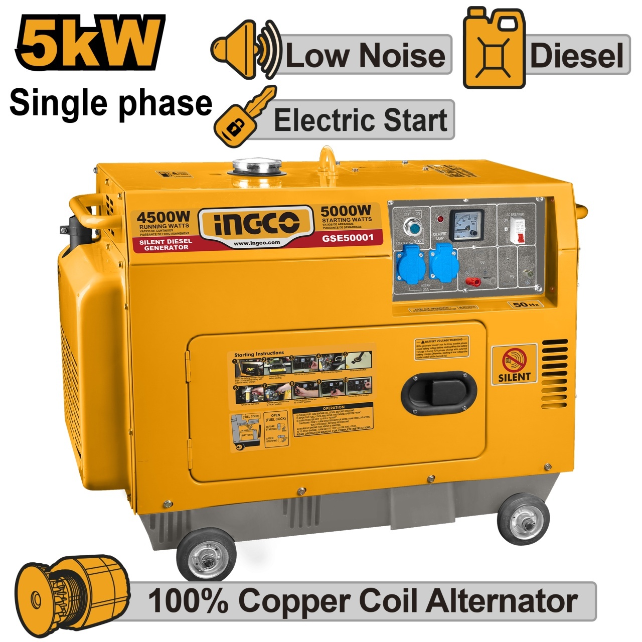 Generator 5KW - 220V Silent Diesel