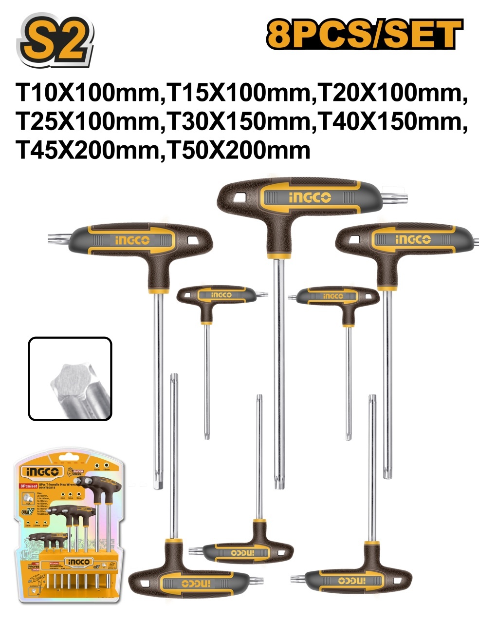 Torx in T Set 8buc INGCO HHKT80838