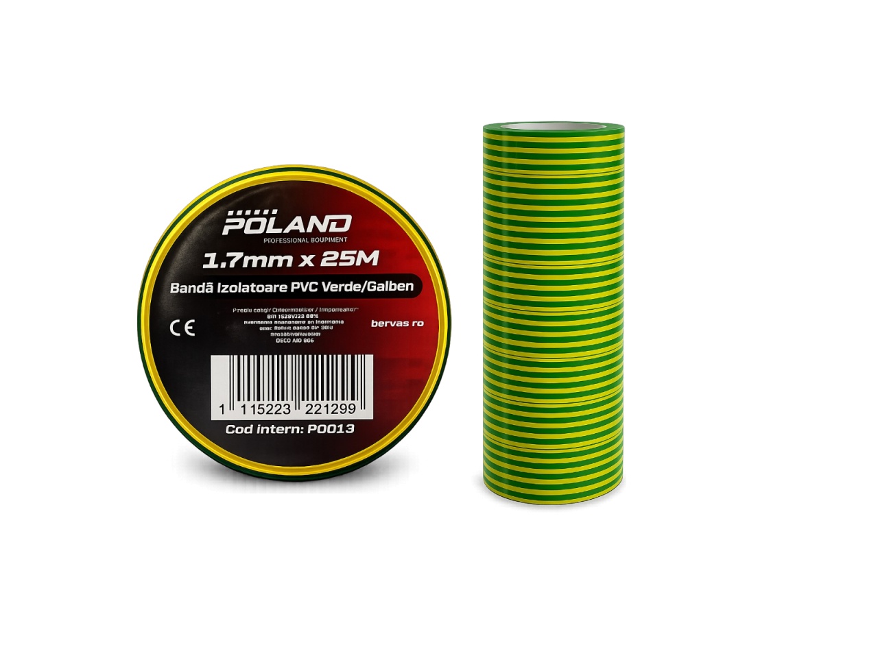 Banda Izolatoare PVC Neagra 17mm x 30M