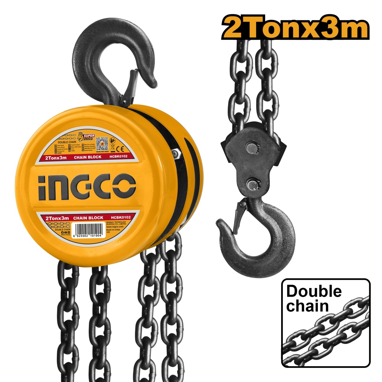 Macara cu Lant 1T 3m INGCO HCBK0101