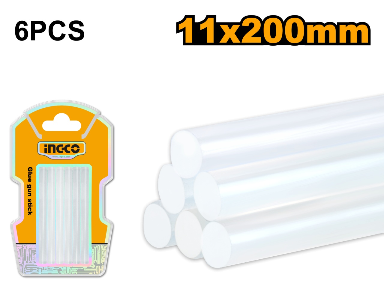 Bara Silicon Pistol Lipit Set 6Buc INGCO AKTGS2061